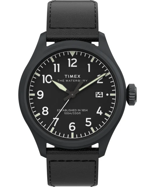Timex Waterbury Ace 41mm Leather Strap Watch TW2Y18900 kol saati
