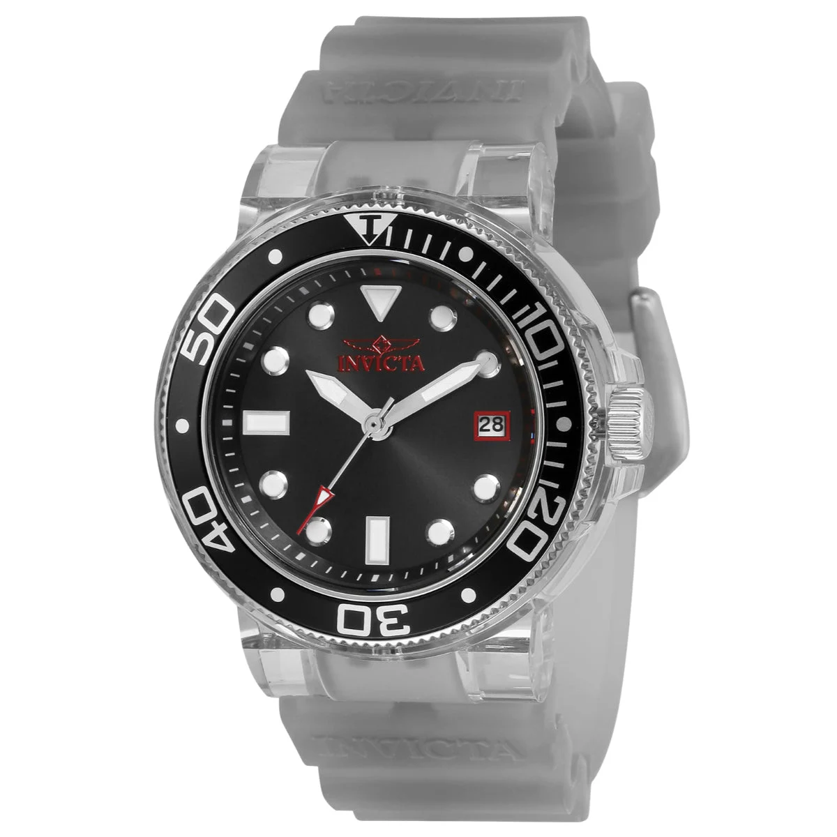 Invicta Open Box Pro Diver Watch - 40mm, Transparent, Light Grey (AIC-35233) 40 mm kol saati