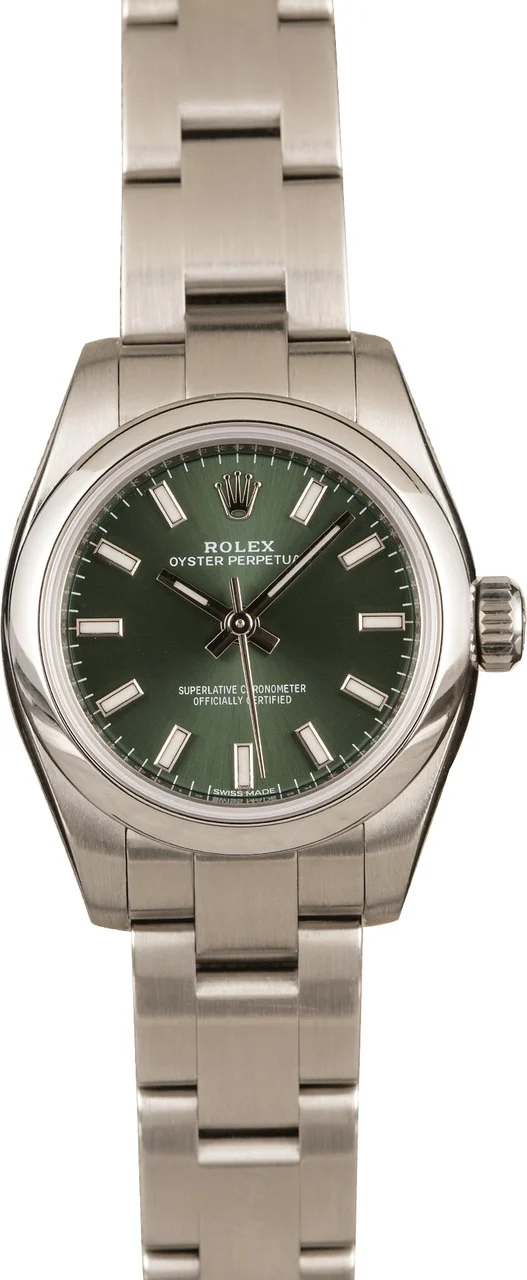Rolex Oyster Perpetual 176200 Olive Green Dial 176200OVSO 26 mm kol saati