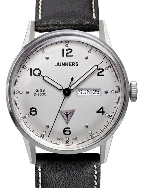 Junkers Day and Date Quartz Watch with Silver Dial #6944-1 42 mm kol saati