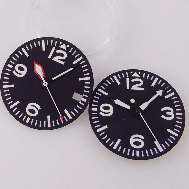 Tandorio explore Watch Dial Face Sword Red Hand for NH 35 NH 36 ET A2824 PT 5000 Black Fac