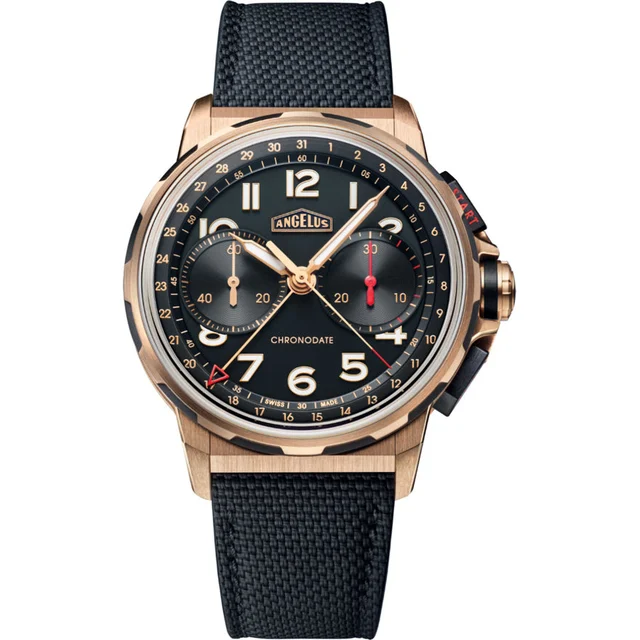 Angelus Chronodate Gold Black 0CDZE.B01A.K009B kol saati