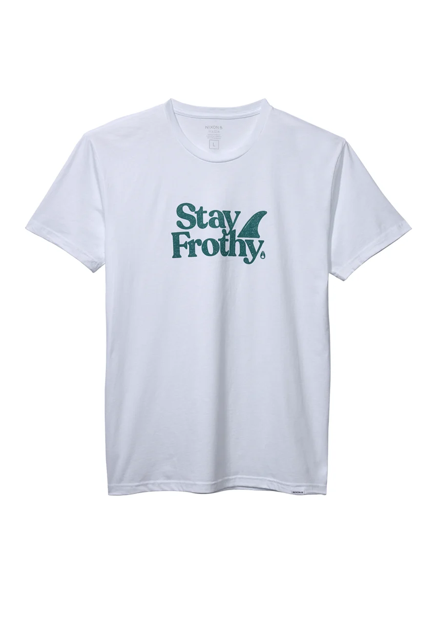 Nixon US Stay Frothy Repreve® T-Shirt - White / Sage S2859-3459-02 kol saati