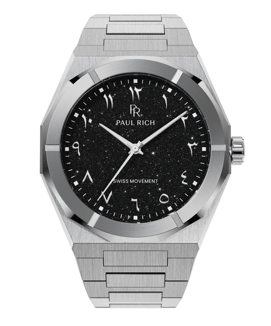 Paul Rich Star Dust II PR88IIBlackArabic - Silver kol saati