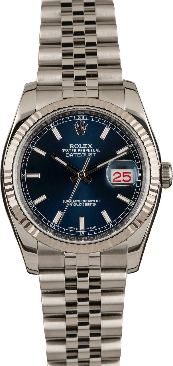 Rolex Datejust 116234 Blue Dial Steel Watch 116234BLSJ 36 mm kol saati