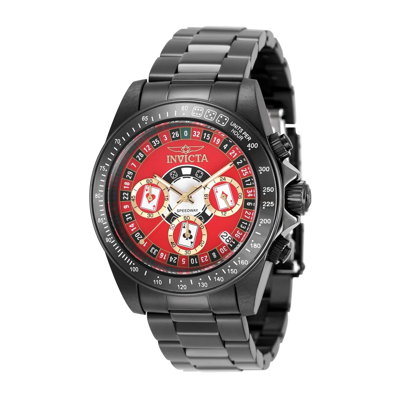 Invicta Speedway Montecarlo Watch - 39.5mm. Black (50497) 39.5 mm kol saati