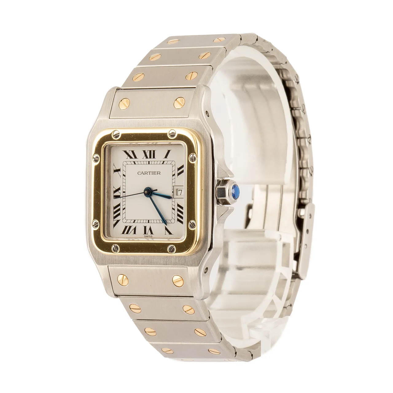 Cartier Santos Galbee Ref W20058C4 Steel & 18k Yellow Gold 29 mm kol saati