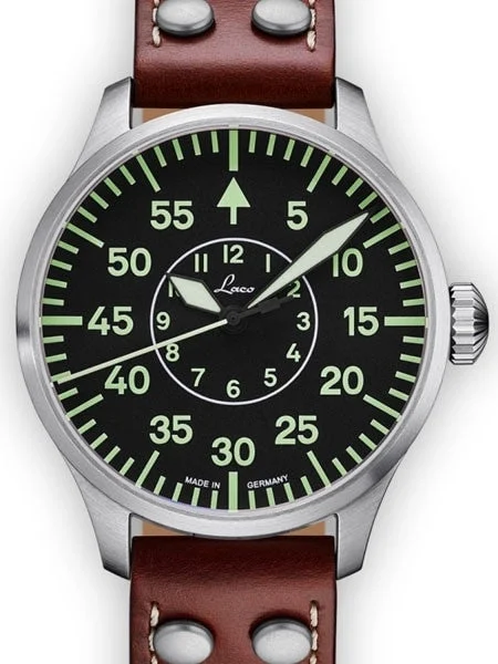 Laco Scratch and Dent - 42mm Aachen Type B Dial Automatic Pilot Watch, New Sapphire Crystal #861690 SND666 42 mm kol saati