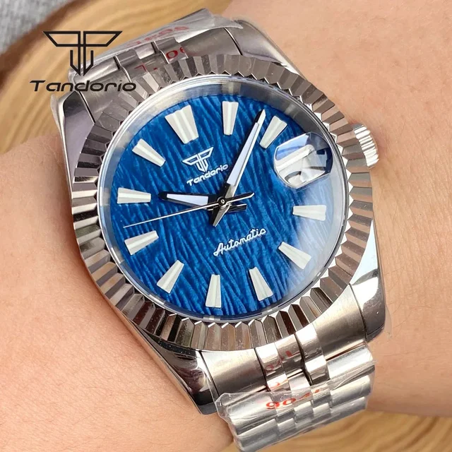 Tandorio DateJust Watch Fluted Case TD138B NH35 Automatic Watch Luminous 36mm/39mm Sapphir
