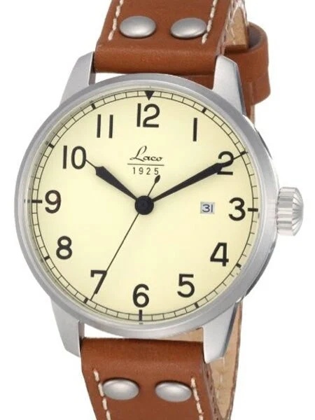 Laco Barcelona Automatic Creme Dial Watch with Sapphire Crystal #861611 42 mm kol saati