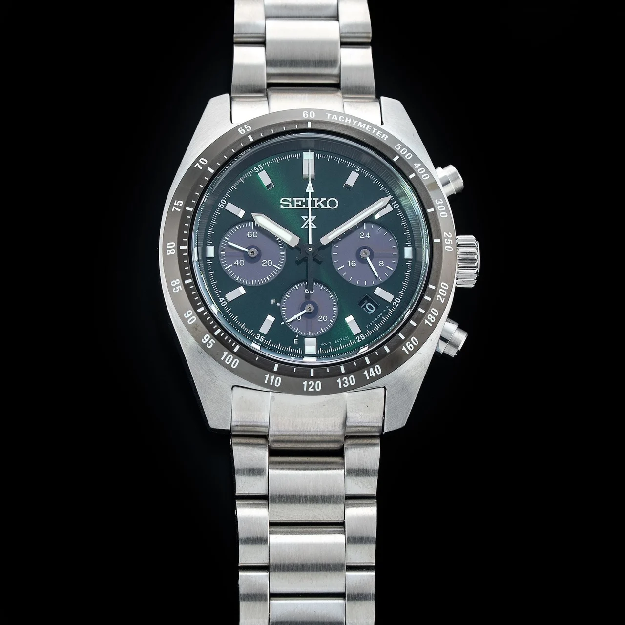 Seiko Prospex Speedtimer Solar Chronograph Green Dial 210009N35103 39 mm kol saati