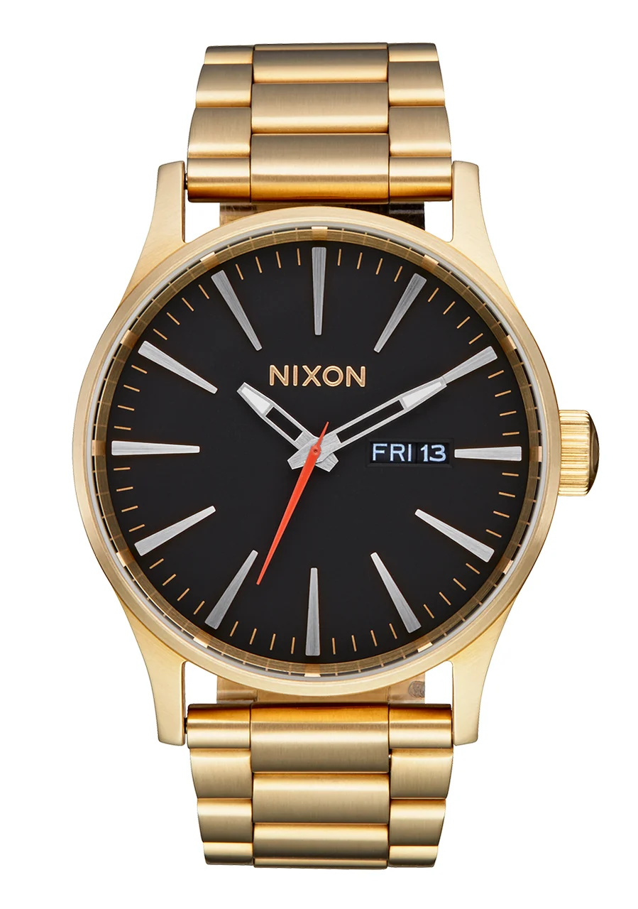 Nixon US Sentry Stainless Steel - Yellow Gold / Black A356-5163-00 42 mm kol saati