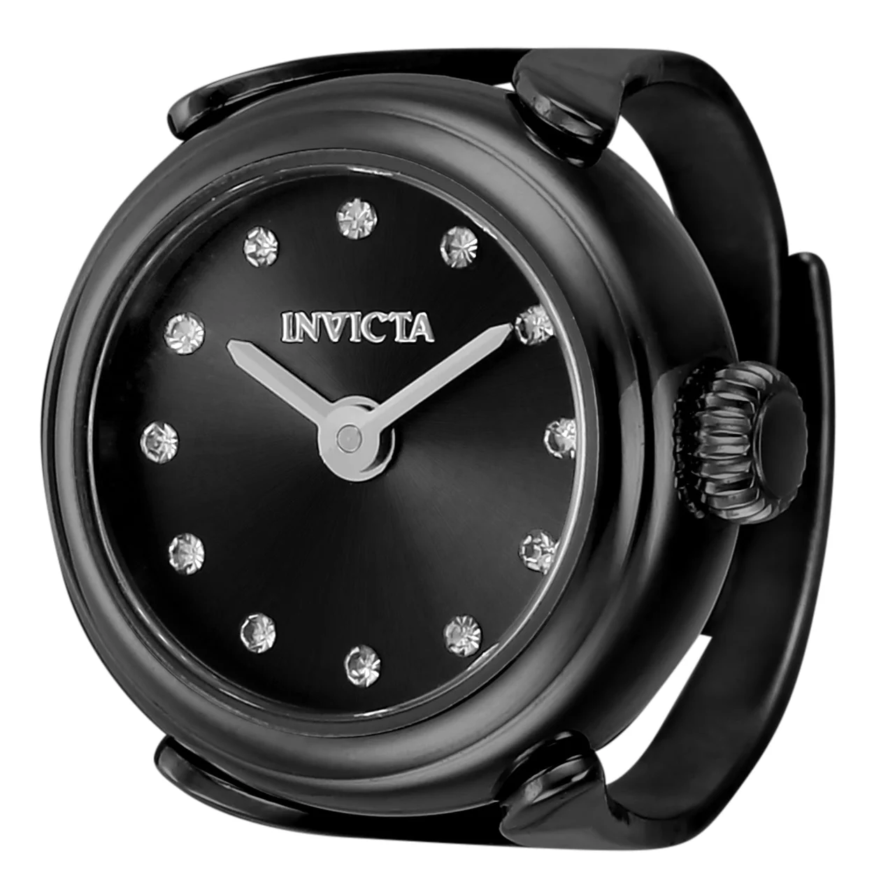 Invicta Angel Lumalink Ring Watch - 17.5mm. Black (44484) kol saati