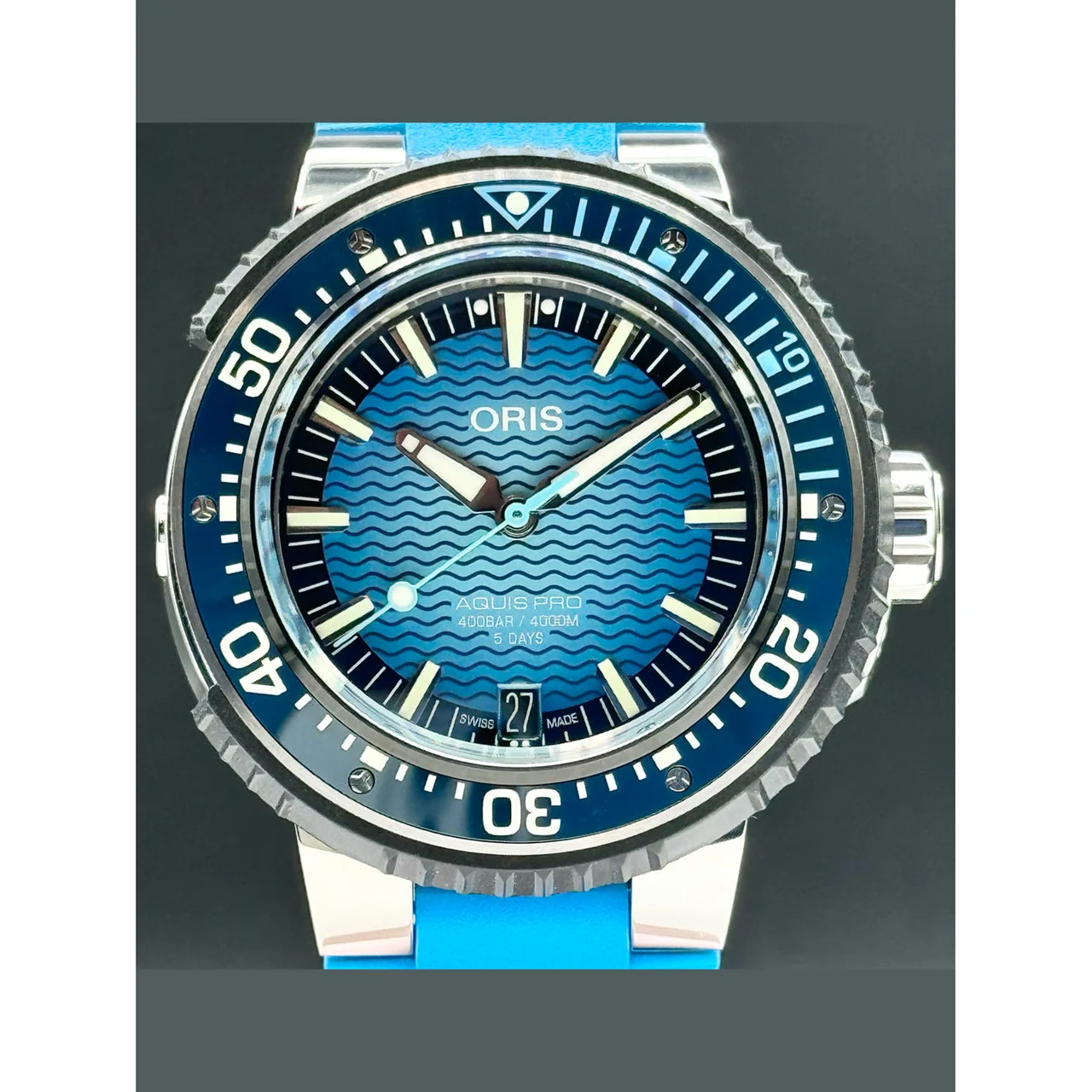 Oris Aquis Titan Pro 4000M Titanium Blue 210000075806 50 mm kol saati