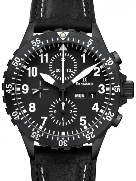 Damasko Swiss Valjoux 7750 Chronograph with 60 Minute Dive Bezel #DC66BK DC66BK-60 44 mm kol saati