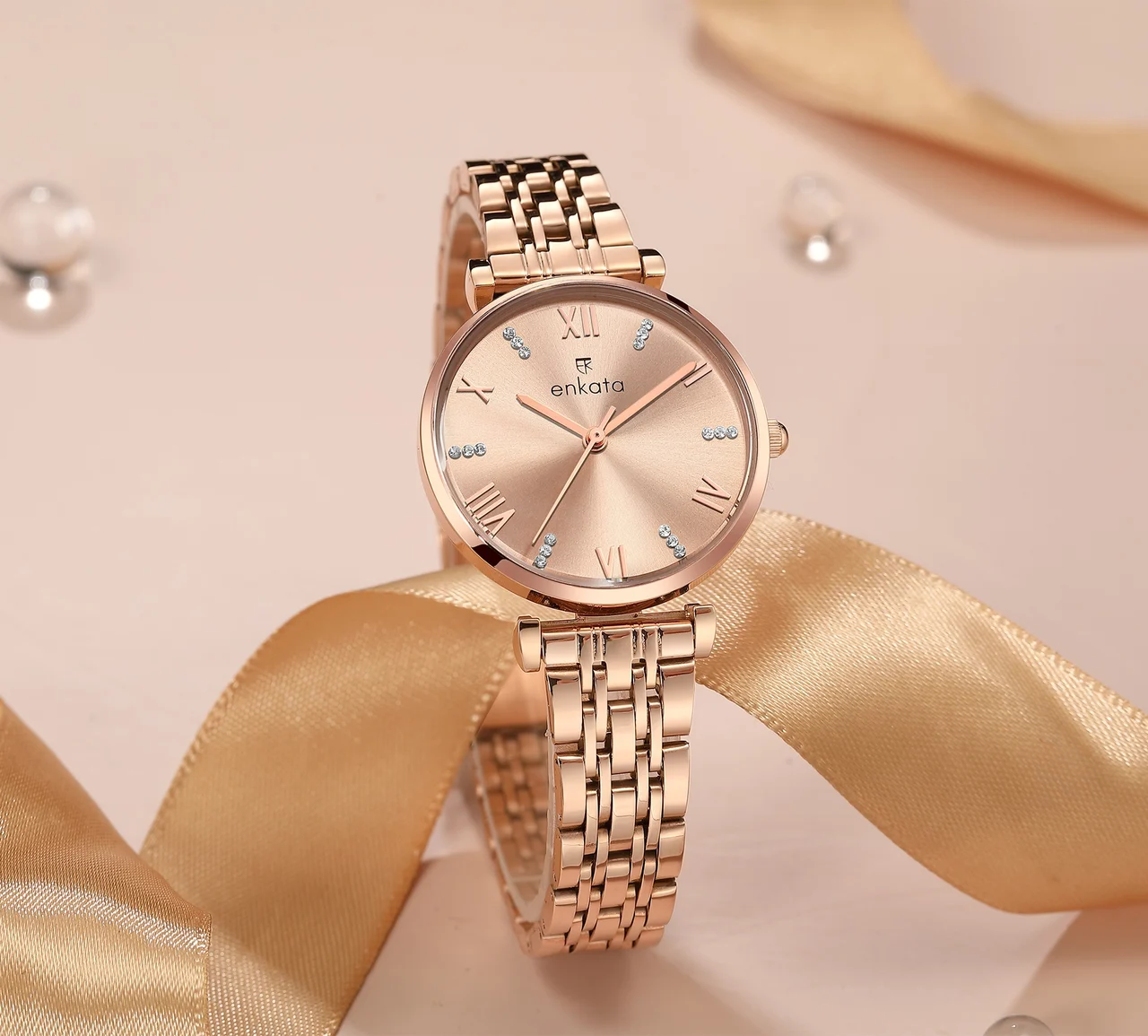 Enkatawatches Pegasus II Rosegold 32 mm kol saati