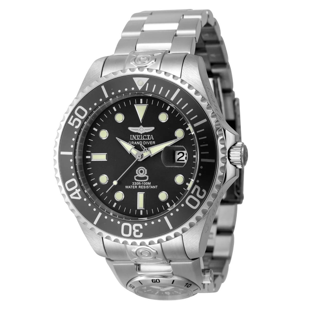 Invicta Dual Time Grand Diver Automatic Watch - 47mm. Steel (45812) 47 mm kol saati
