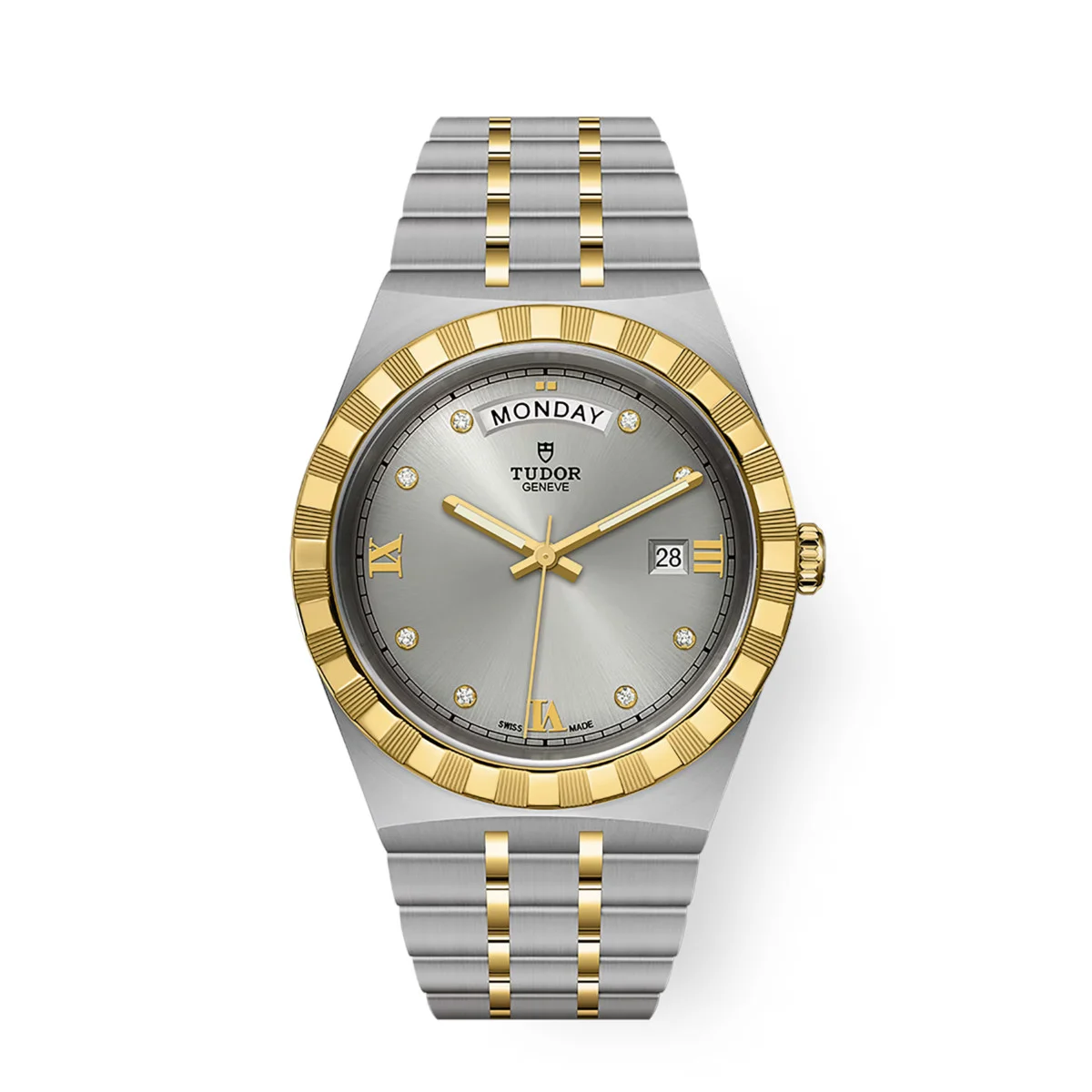 Tudor Royal M28603-0002 41mm Silver Diamond Dial Steel with 41 mm kol saati