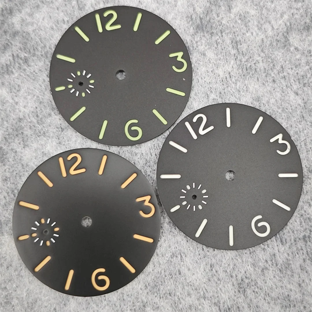 Tandorio Watch Dial Green Luminous Watch Face Insert Parts Accessories for ETA6497/ Seagull ST36 Movement Watch Repair Parts 14:865 36 mm kol saati