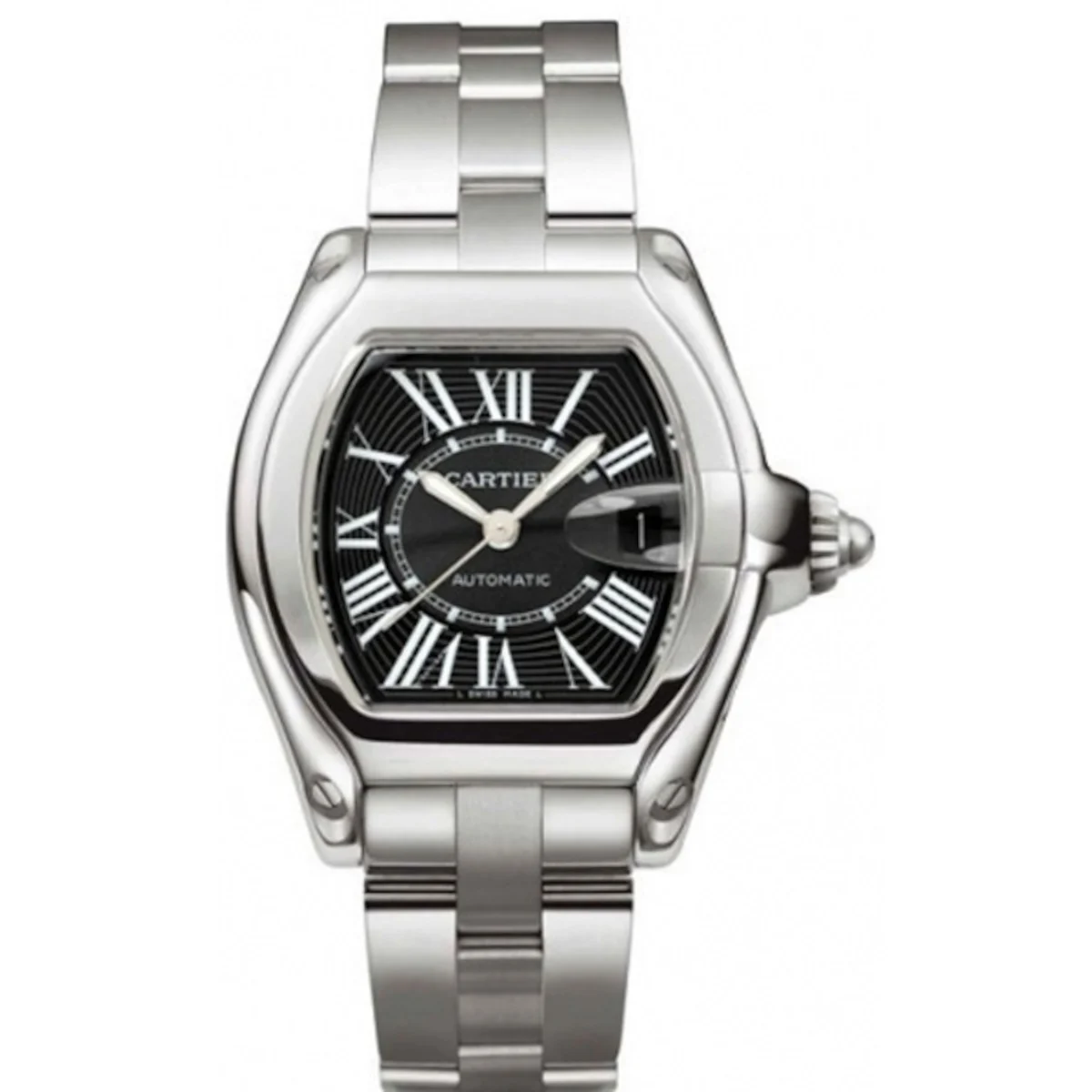 Cartier Roadster W62041V3 Black Sunray-Effect Dial Steel Bra 44 mm kol saati