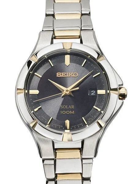Seiko Solar Dress Watch with Radiant Black Dial #SUT316 27 mm kol saati