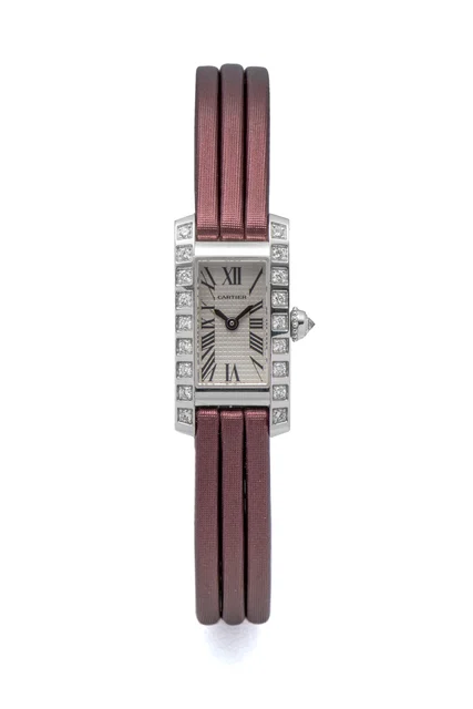Cartier CARTIER, REF. 2544, TANK ALLONGÉE, WHITE GOLD AND DIAMOND-SET kol saati