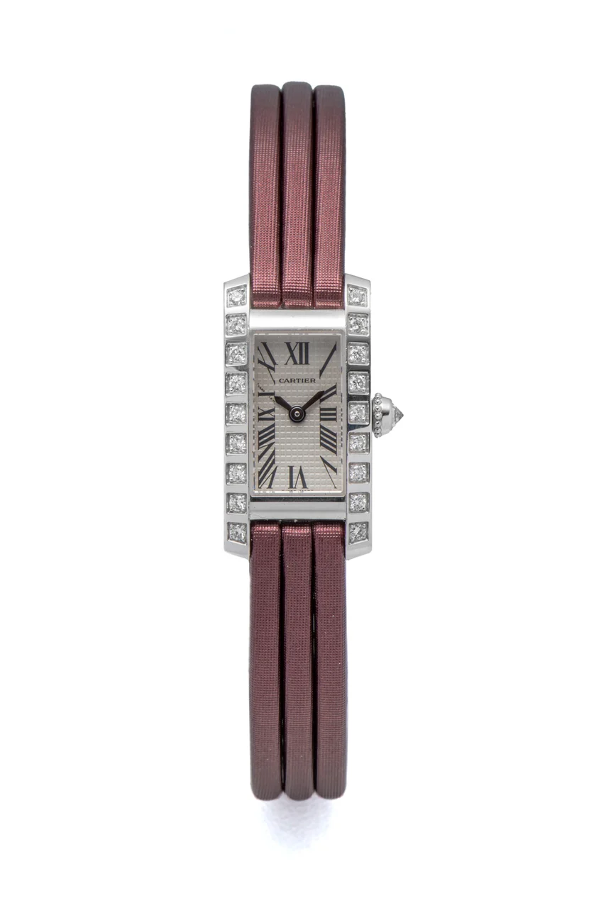 Cartier CARTIER, REF. 2544, TANK ALLONGÉE, WHITE GOLD AND DIAMOND-SET kol saati