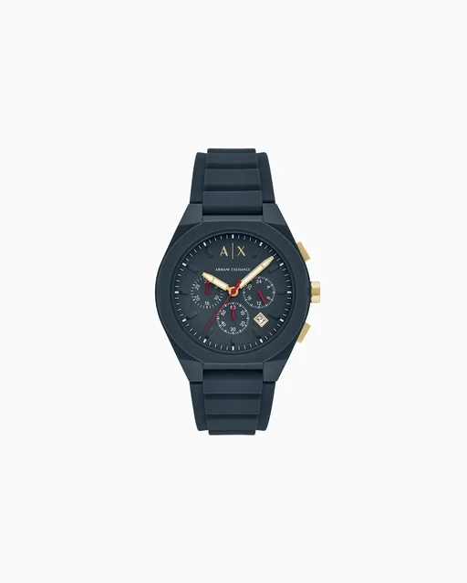 Armani Exchange Chronograph Blue Silicone Watch AX4168 kol saati