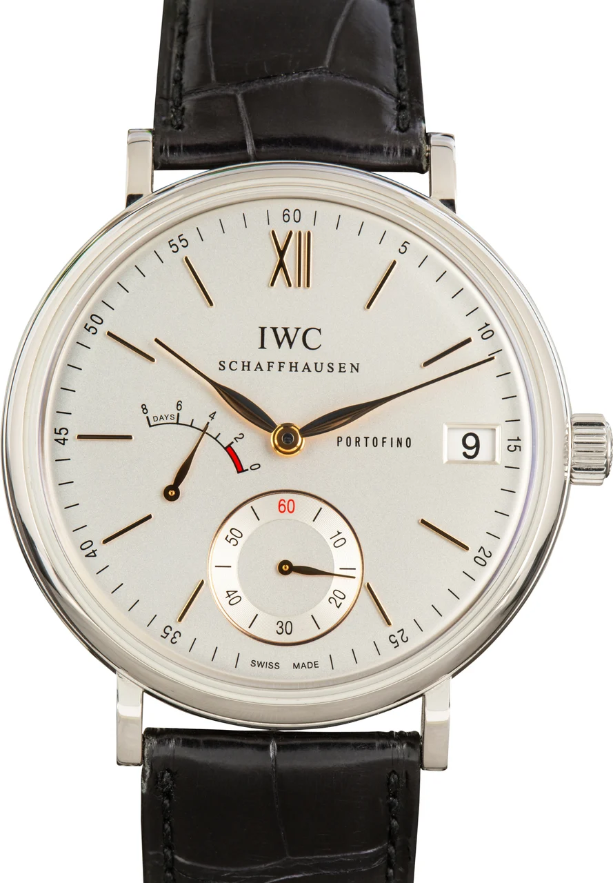 IWC Portofino Hand-Wound Eight Days IW510103 Silver Dial 7640127776520 45 mm kol saati