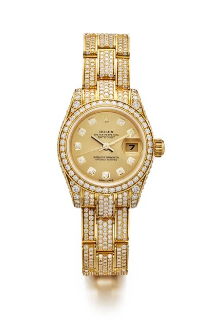 Rolex Pearlmaster Datejust Pave Diamond-set And Yellow Gold ( ) 179458G kol saati