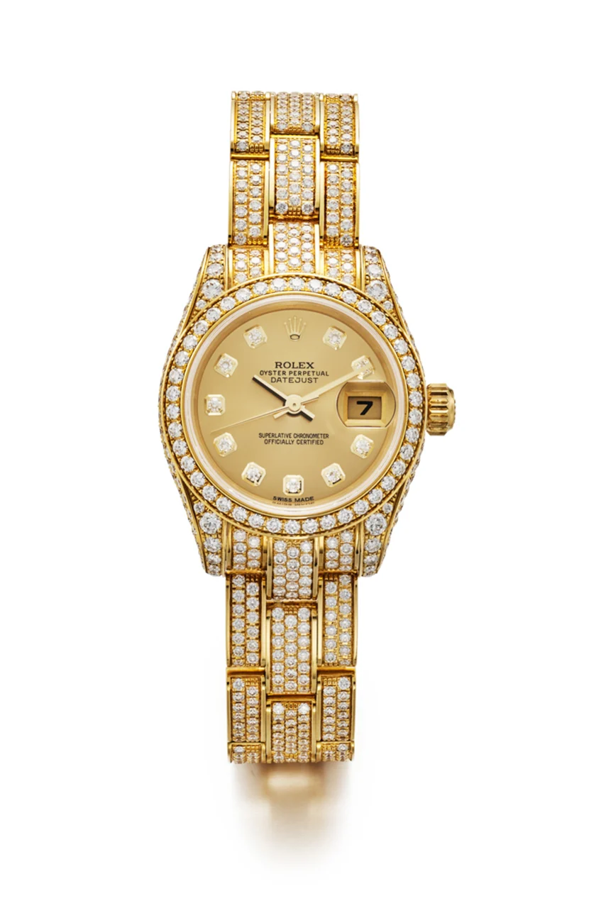 Rolex Pearlmaster Datejust Pave Diamond-set And Yellow Gold ( ) 179458G kol saati