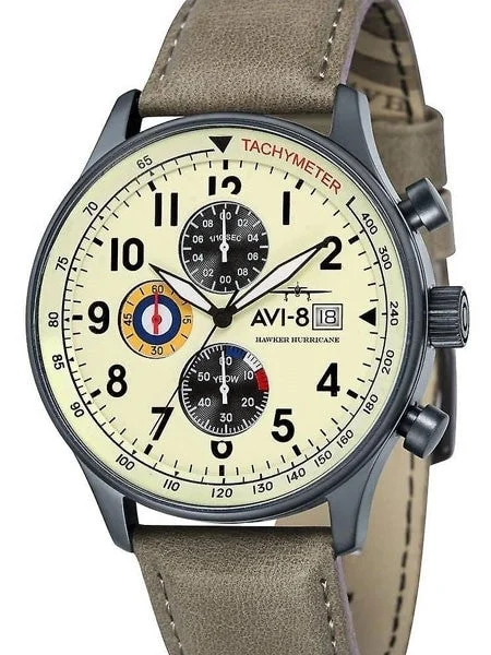 AVI-8 Hawker Hurricane Aviator Chronograph Watch #AV-4011-0C kol saati