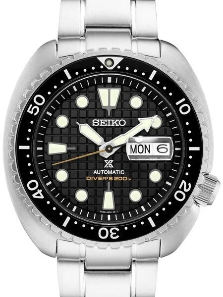 Seiko King Turtle Prospex Automatic Dive Watch with Black Dial and a Sapphire Crystal #SRPE03 45 mm kol saati