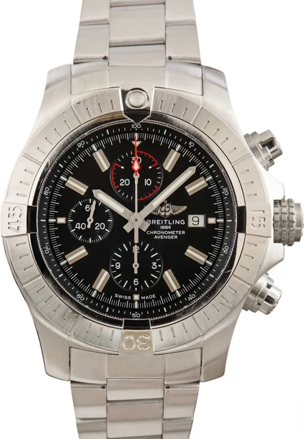 Breitling Super Avenger Steel 48MM Black Dial A13375 kol saati