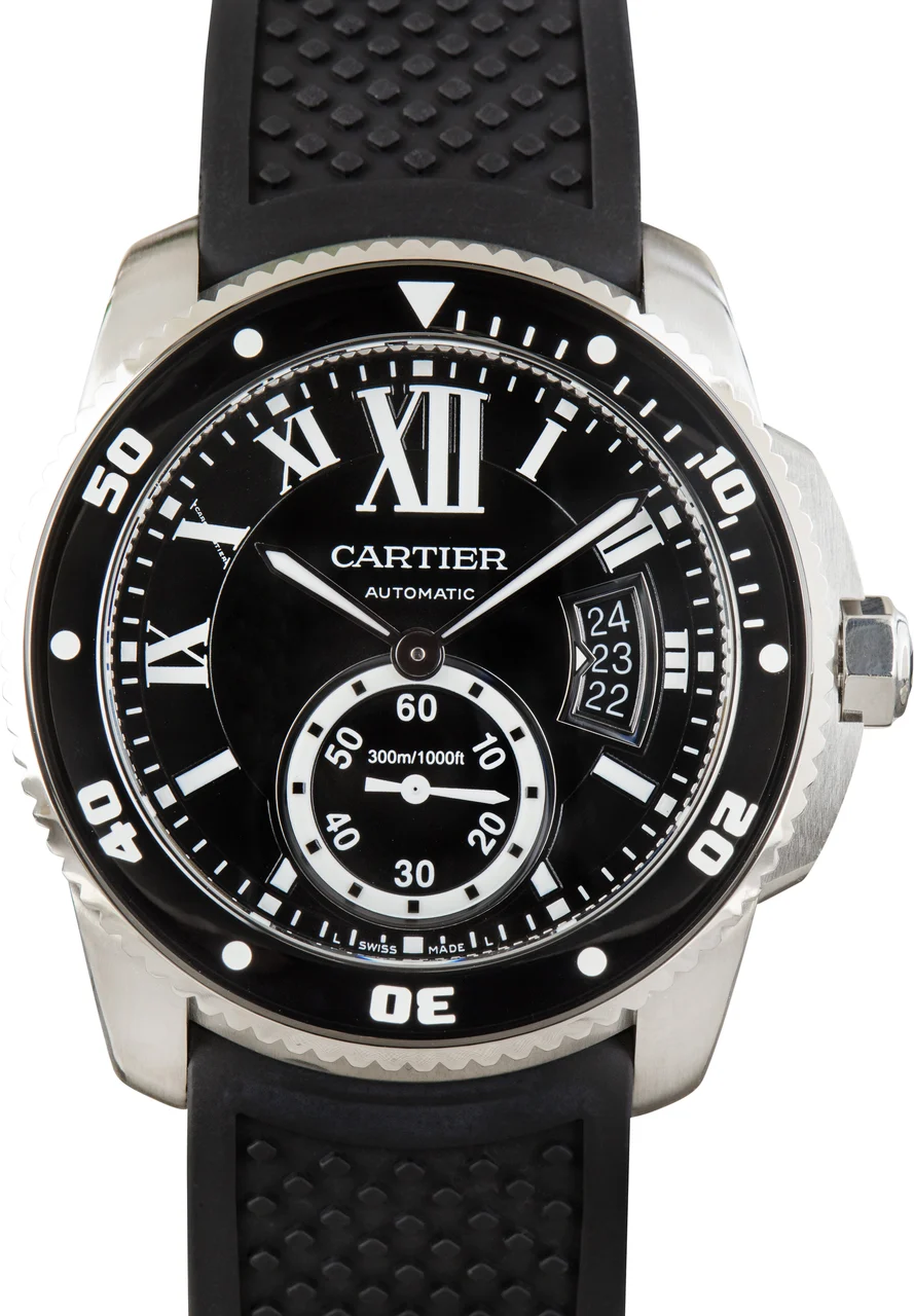 Cartier Calibre De Ref W7100056 Black Roman Dial 42 mm kol saati