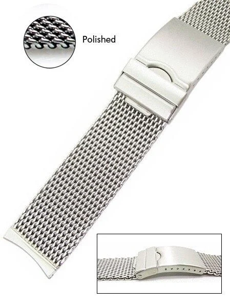 Vollmer Polished Mesh Bracelet #99462H4C (Curved End, 22mm) kol saati