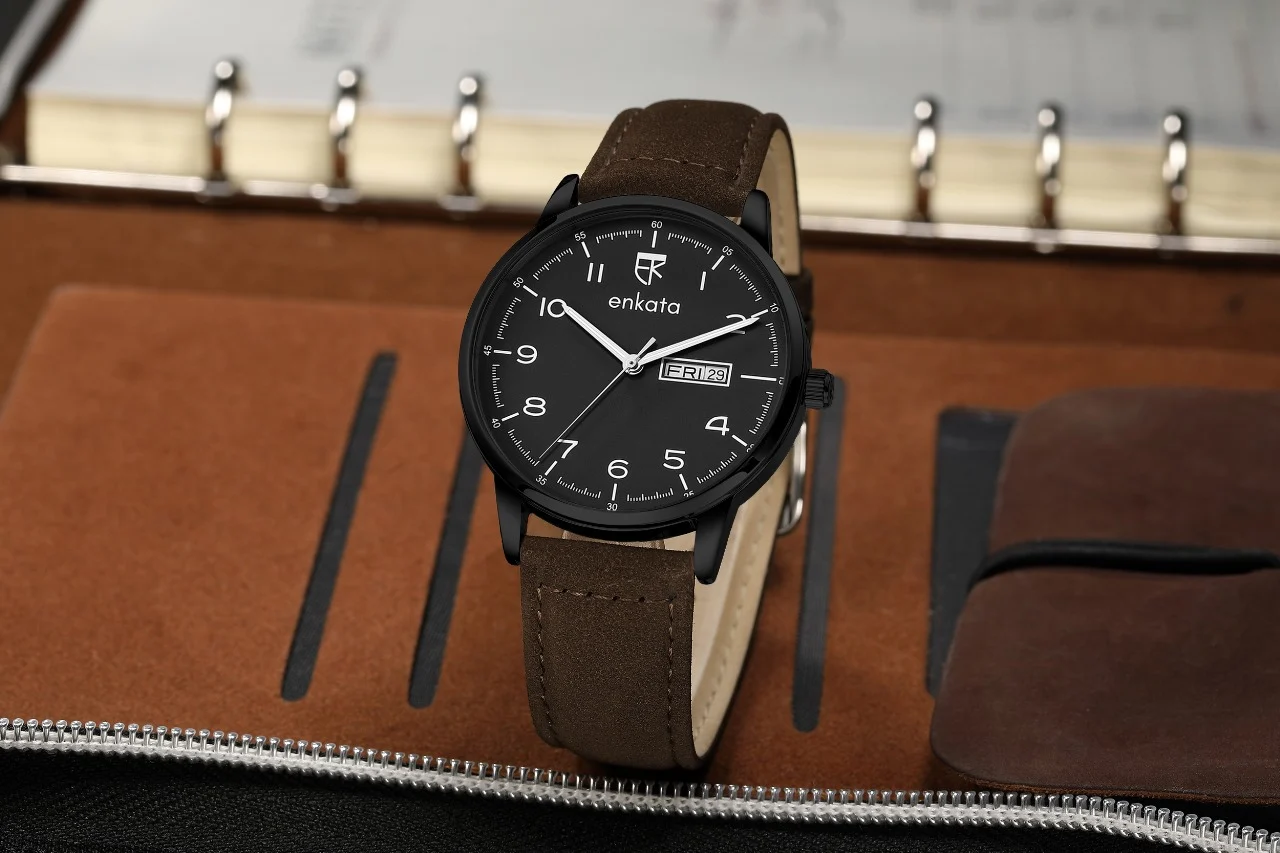 Enkatawatches Apus II Dark Br Leather 40 mm kol saati