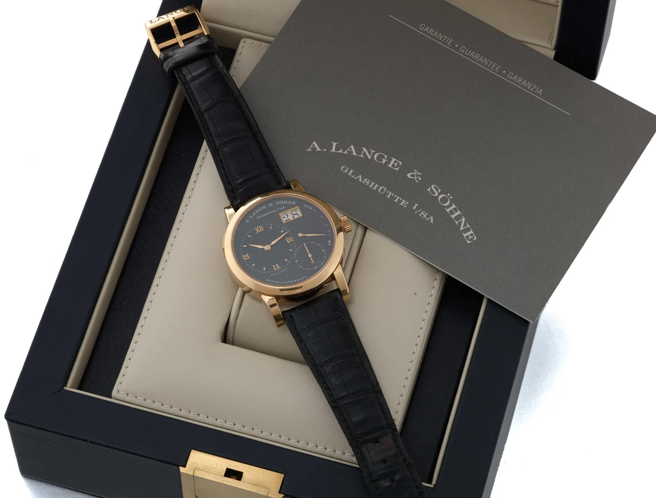 A. Lange & Sohne LANGE & SOHNE REF. 101.031, LANGE 1, BLACK DIAL, PINK GOLD kol saati