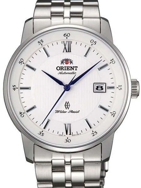 Orient Agent Automatic Dress Watch with Pin-Stripe White Dial and Sapphire Crystal #ER02003W kol saati