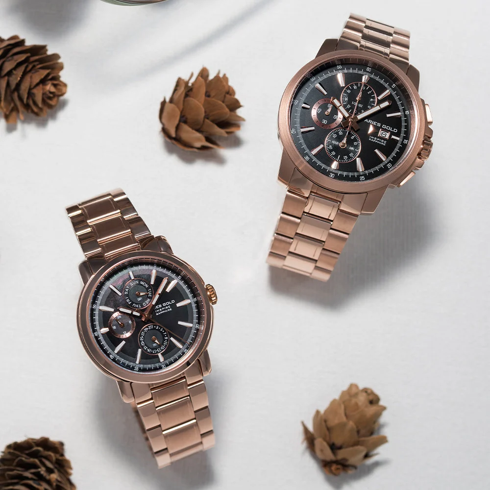 Aries Gold Rg-bkrg & B 7302 Rg-bkrg G 7301 RG-BKRG & B 7302 RG-BKRG 43 mm kol saati
