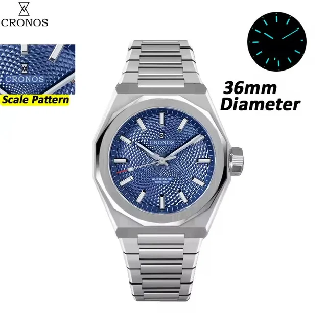 Cronos Watch Store Cronos 2026 NEW 36mm Automatic PT5004/Miyota 9015 See-through Back Watc