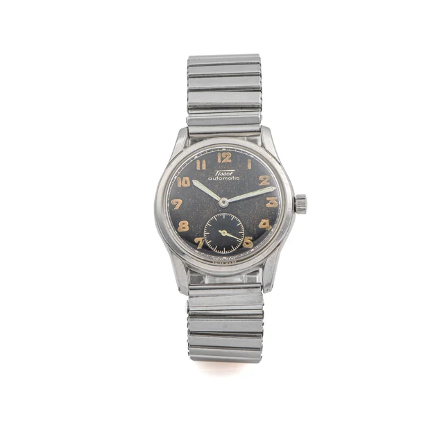 Tissot TISSOT, REF. 6547, WATERPROOF, BLACK DIAL, STEEL kol saati