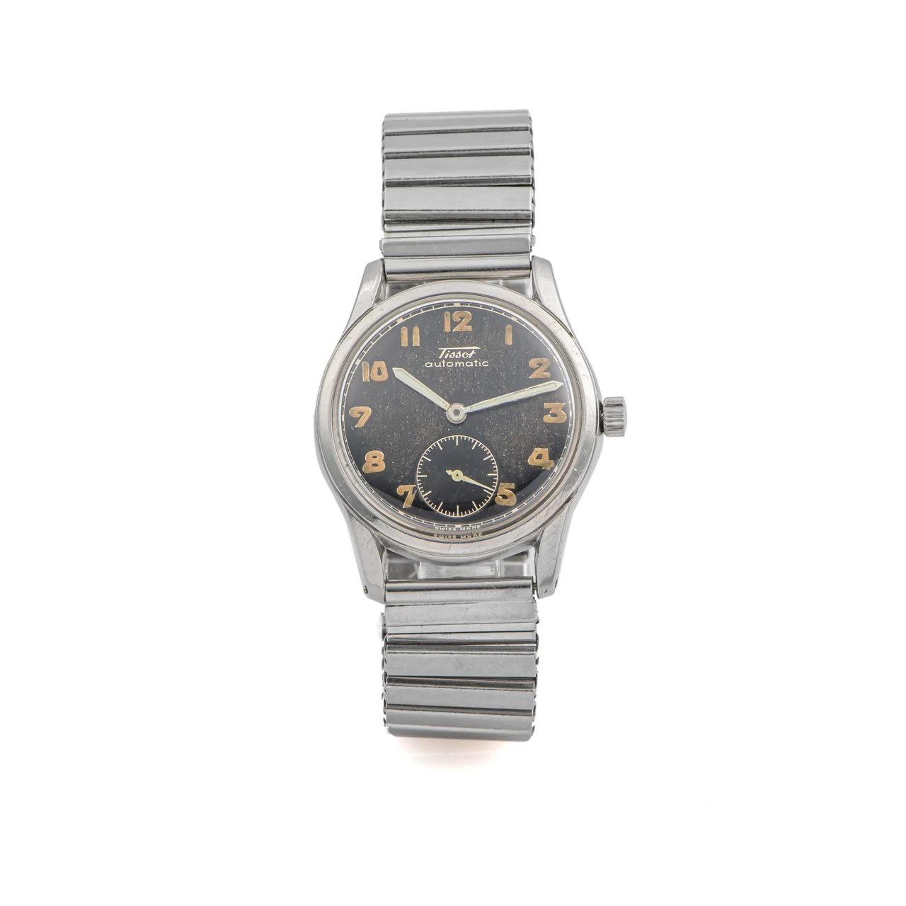 Tissot TISSOT, REF. 6547, WATERPROOF, BLACK DIAL, STEEL kol saati