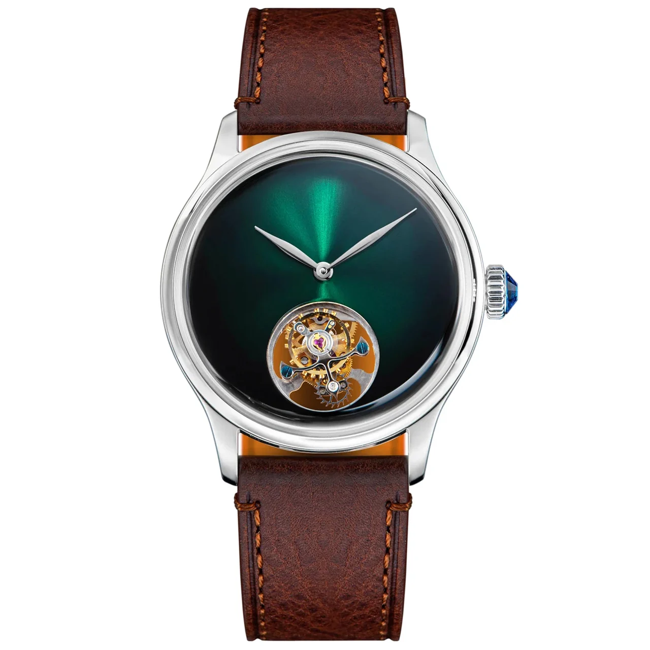 Sugess Sugess 454 银黑 黑帶 38 mm kol saati