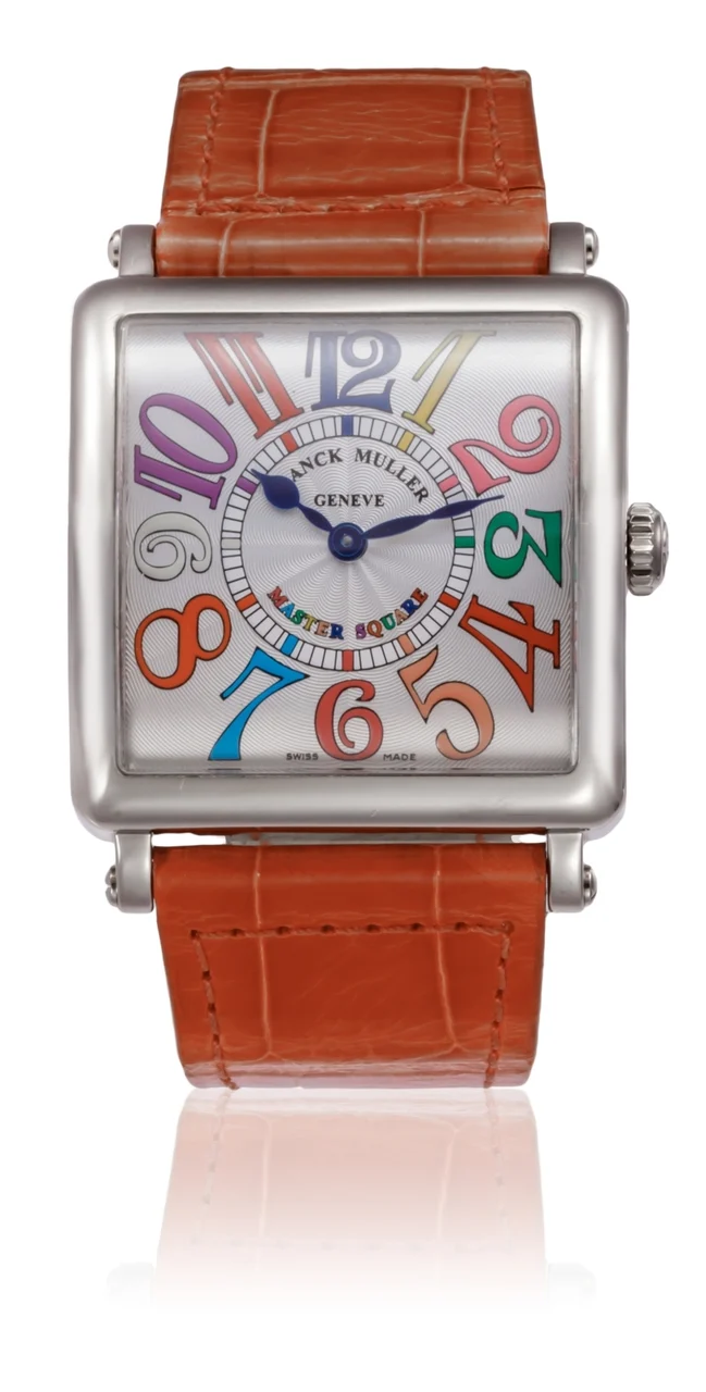 Franck Muller FRANCK MULLER REF. 6002MQZCOLDRWG, COLOR DREAMS MASTER SQUARE, 18K WHITE GOLD kol saati