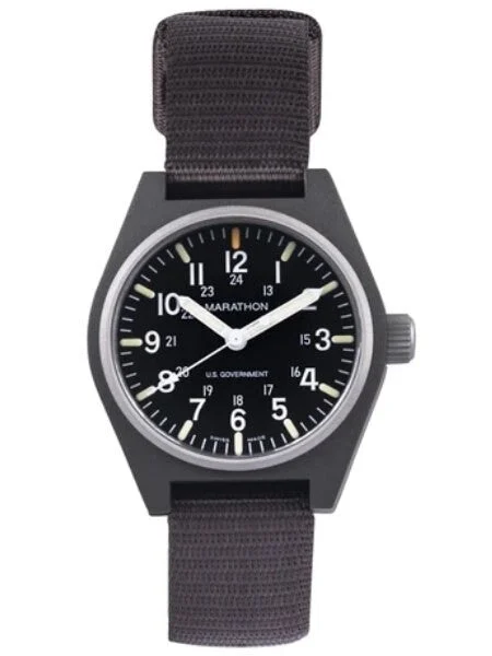 Marathon Swiss Made Quartz Military General Purpose Watch with MaraGlo Green Illumination #WW194009SG 34 mm kol saati