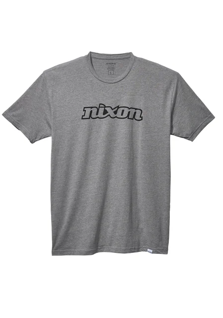 Nixon US Script Eco-Repreve® T-Shirt - Dark Heather Gray / Black S2858-2942-02 kol saati