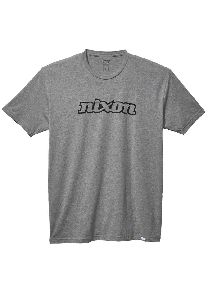 Nixon US Script Eco-Repreve® T-Shirt - Dark Heather Gray / Black S2858-2942-02 kol saati
