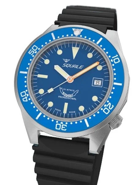Squale SCRATCH AND DENT - 500 Meter Swiss Made Automatic Dive Watch with Blue Dial #1521-026M-BLR 1 SND083 42 mm kol saati