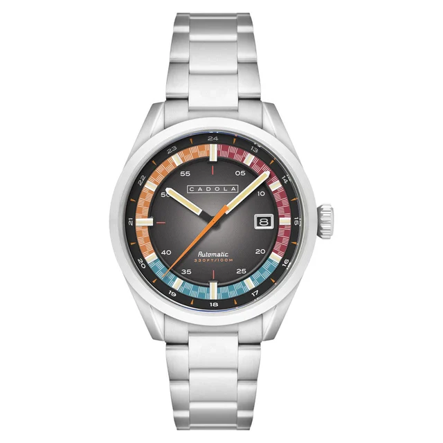 Cadola Paddock Automatic Watch with Slate Black Dial #CD-1037-11 kol saati